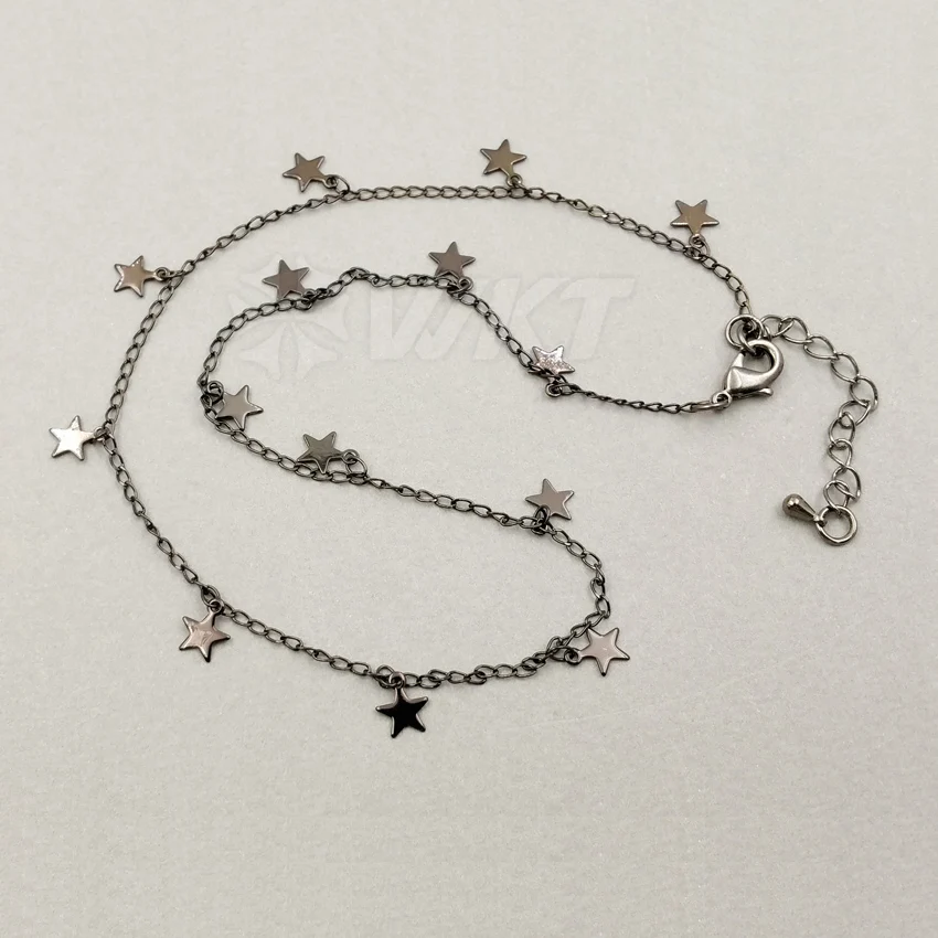 WT-N978 оптовые цены, модное ожерелье ювелирные изделия на заказ высокого качества цепь со звездами с разноцветными гальваническими ожерелье из богемиума подарок