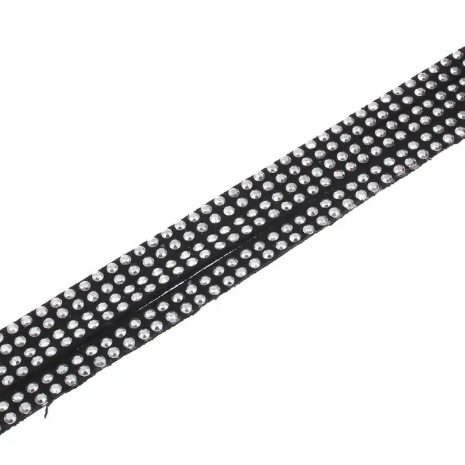 10 м/лот вельвет шнур с горный хрусталь для DIY манжеты браслет Корея бархат из искусственной замши шнур ювелирных изделий - Цвет: black