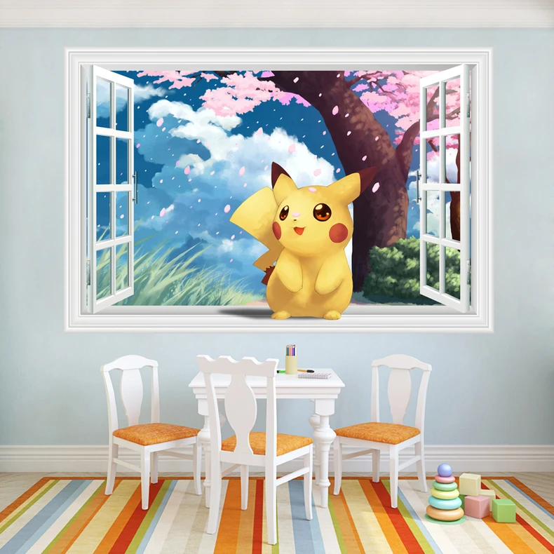 ポケモン用ウォールステッカーホームデコレーションピカチュウ窓壁用シール Wall Stickers Aliexpress