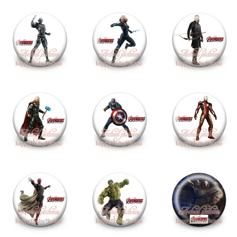 Bag Parts & Accessories Novelty 45pcs Avengers Assemble Buttons Pins Badges Cute Round Badges,30mm Diameter,clothing/bags Accessories Kids Party Gift