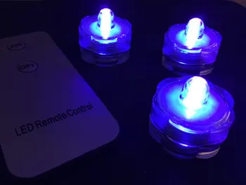 

10pcs Submersible Led tea light w/remote controller Waterproof tealight Wedding Party floral Vase candle table centerpiece home