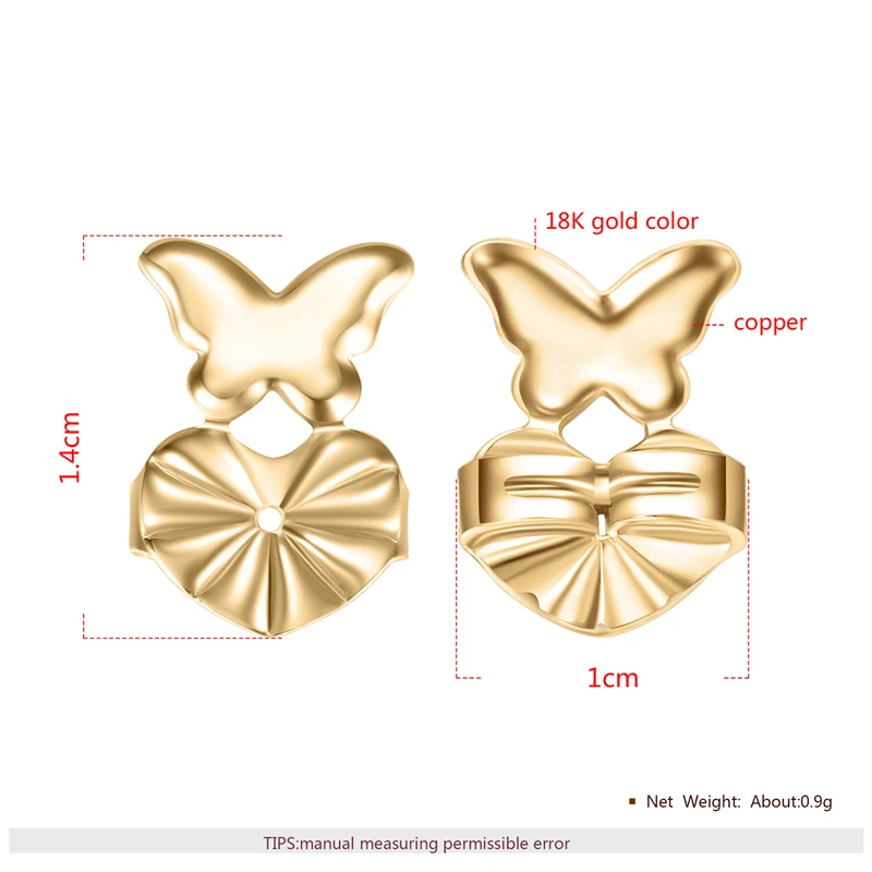 Earring Backs Support Butterfly Lifts Gold Silver Color Jewelry Accessories