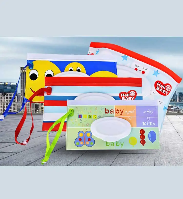 

Clutch and Clean Wipes Carrying Case Eco-friendly Wet Wipes Bag Clamshell Cosmetic Pouch Easy-carry Snap-strap Wipes Container