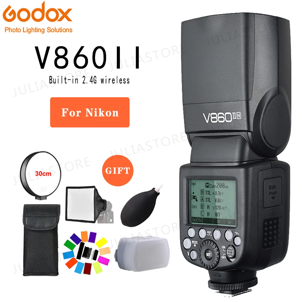 Godox V860II N i ttl вспышки для Nikon D7000 D7100 D7200 D5500 D5300 D5200 D5100 D3300 D3200 D810A D810 D800E D800 D750 D700 D610|flash for