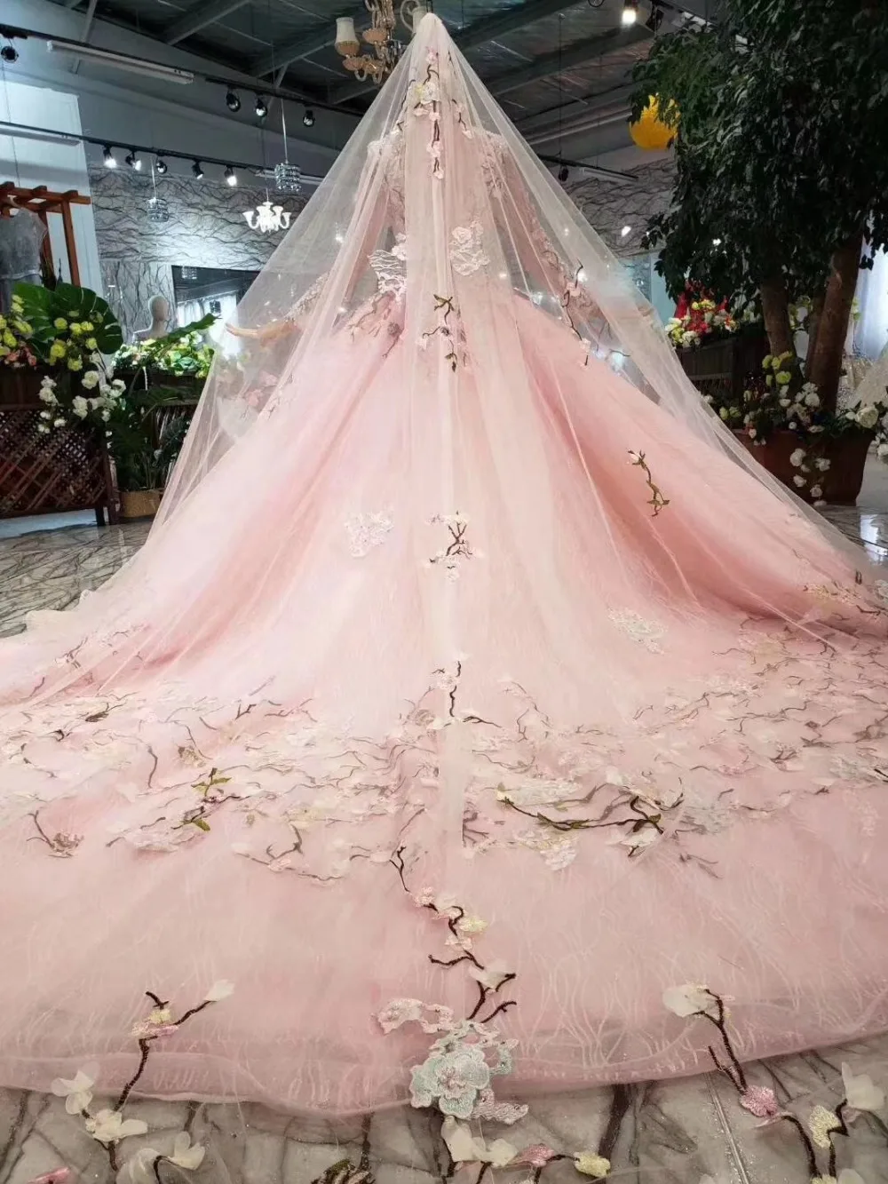 high neck design muslim wedding dress