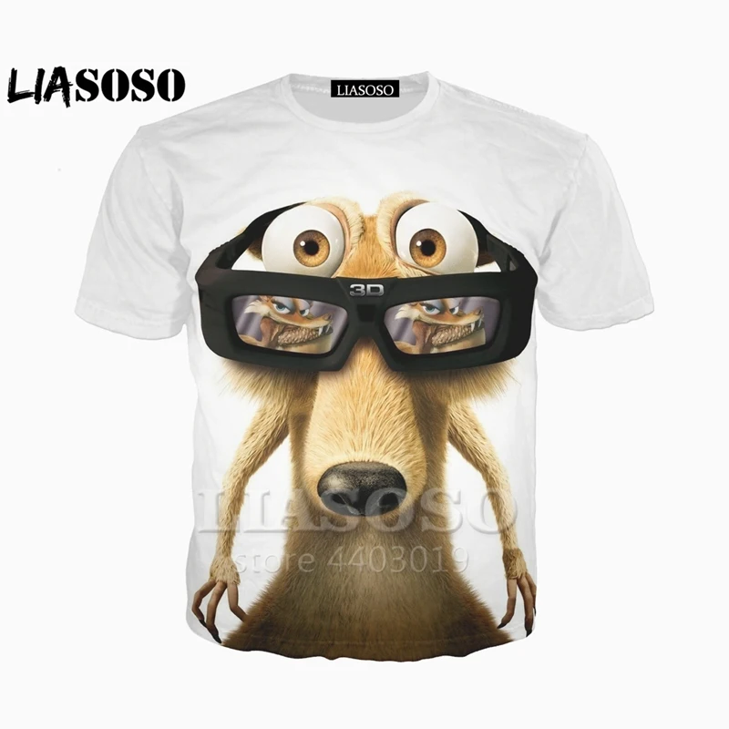 

LIASOSO Newest Famous Cartoon Ice Age Tees 3D Print t shirt/Hoodie/Sweatshirt Unisex Hip Hop Harajuku Funny Tops hoodies A048-16
