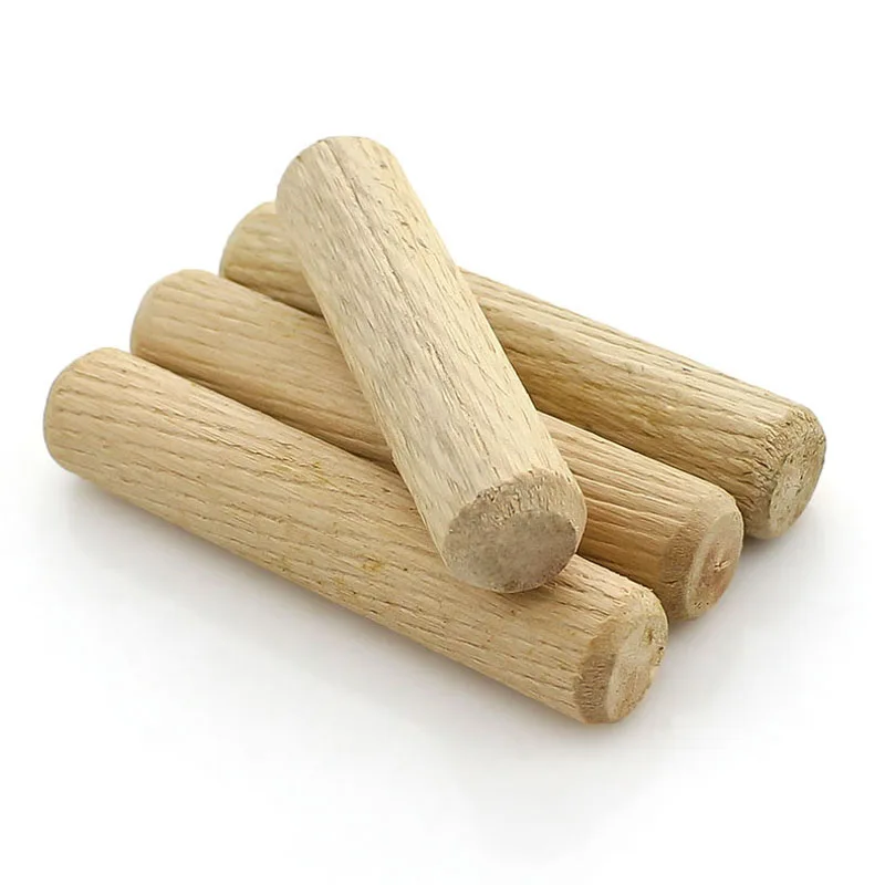 

30PCS-M8*30/40/50/60/70 Round Cork, Wooden Sticks, Furniture Connector with Three in One, Twill Wood Nails