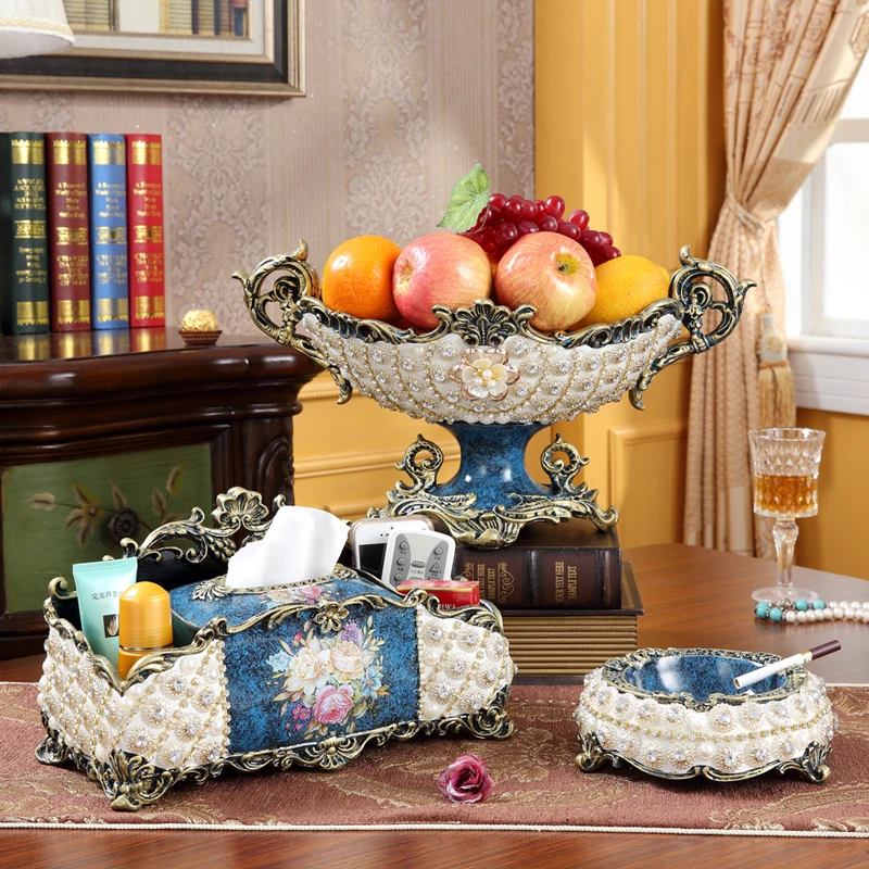 

European Resin Vase Fruit Bowl Ashtray Tissue Box Wine Rack Ornaments Home Livingroom Table Furnishing Hotel Decoration Crafts