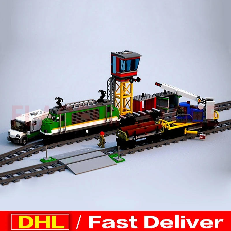 

LP 02118 City Series The Legoingly 60198 Cargo Train Set Building Blocks Bricks Car Model Kids Toys Birthday Christmas Gifts