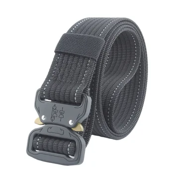 

Mens Tactical Canvas Belt Military Nylon 3.8 CM Wide Belt For Trousers Long Training Belt Metal Buckle Waist Belts 125 cm