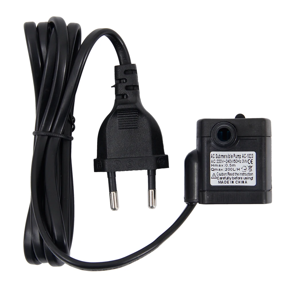 

AC 220V 3W EU Plug Submersible Water Pump Aquarium Fountain Air Fish Pond Tank