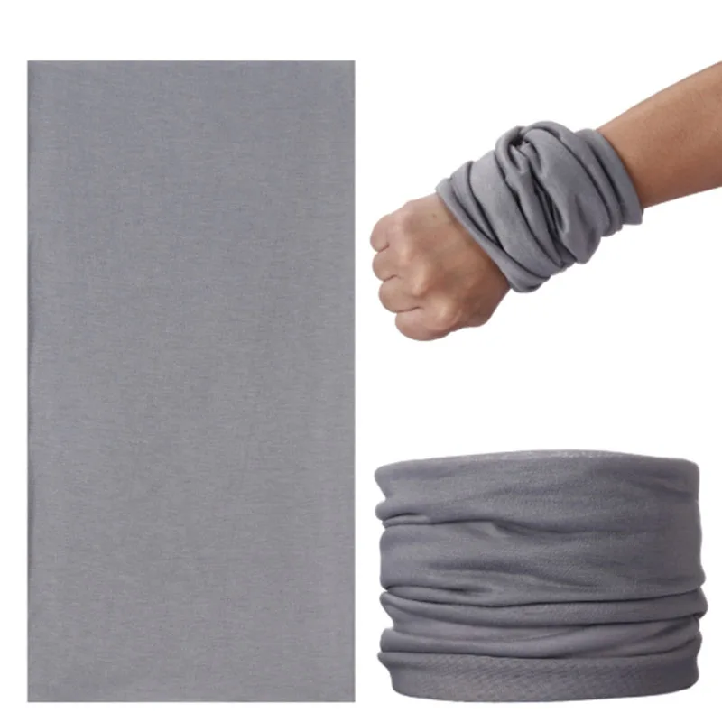 Gray Sun Protection Headwear Scarf Neck Headwear Plain Color Tube Decor Sun Multifunctional Soft Breathable - Цвет: Gray