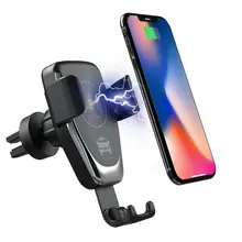 Беспроводное Автомобильное зарядное устройство Qi, 10 Вт, быстрая зарядка для samsung S10 S9 S8, держатель гравитации на вентиляционное отверстие 7,5 Вт для IPhone 11 XR XS X 8