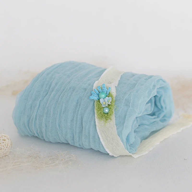 Newborn cheesecloth wrap gauze cotton dyed blanket Christmas Baby knitted wrap and headband set