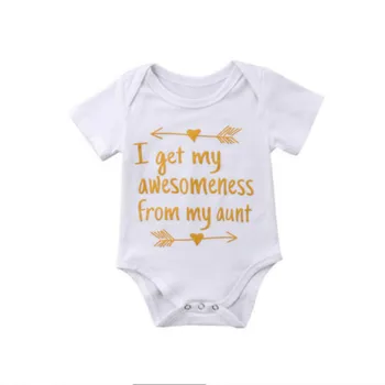 

summer baby girl boy sleeveless letter print white bodysuit jumpsuit clothes