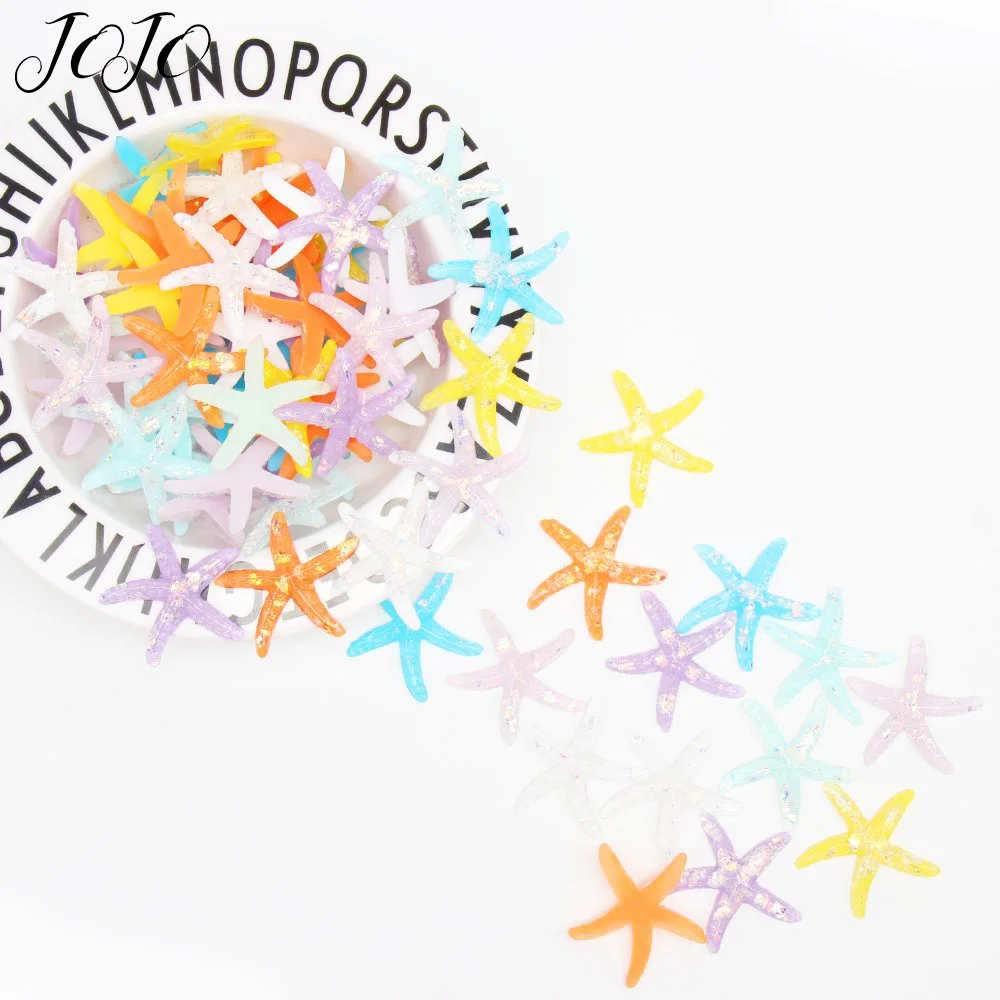 

JOJO BOWS 10pcs DIY Crafts Supplies Starfish Flatback Planar Resin Accessory For Apparel Bag Sticker Phone Case Party Decoration