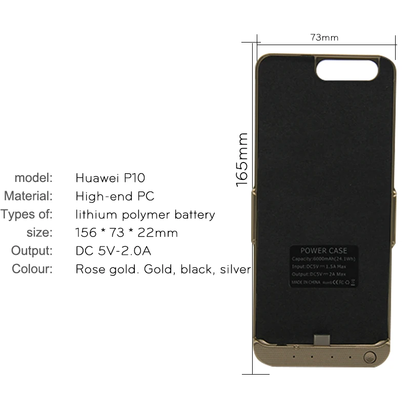 ZUCZUG дополнительная упаковка зарядное устройство чехол для Huawei P10 Power Bank