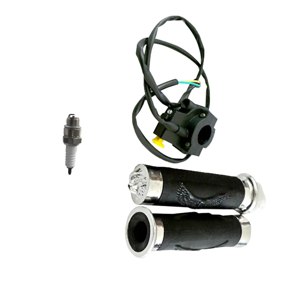 

Spark Plug & Handle Grip Set Fits 49cc 80cc Motorized Bicycle Bike Push Bike