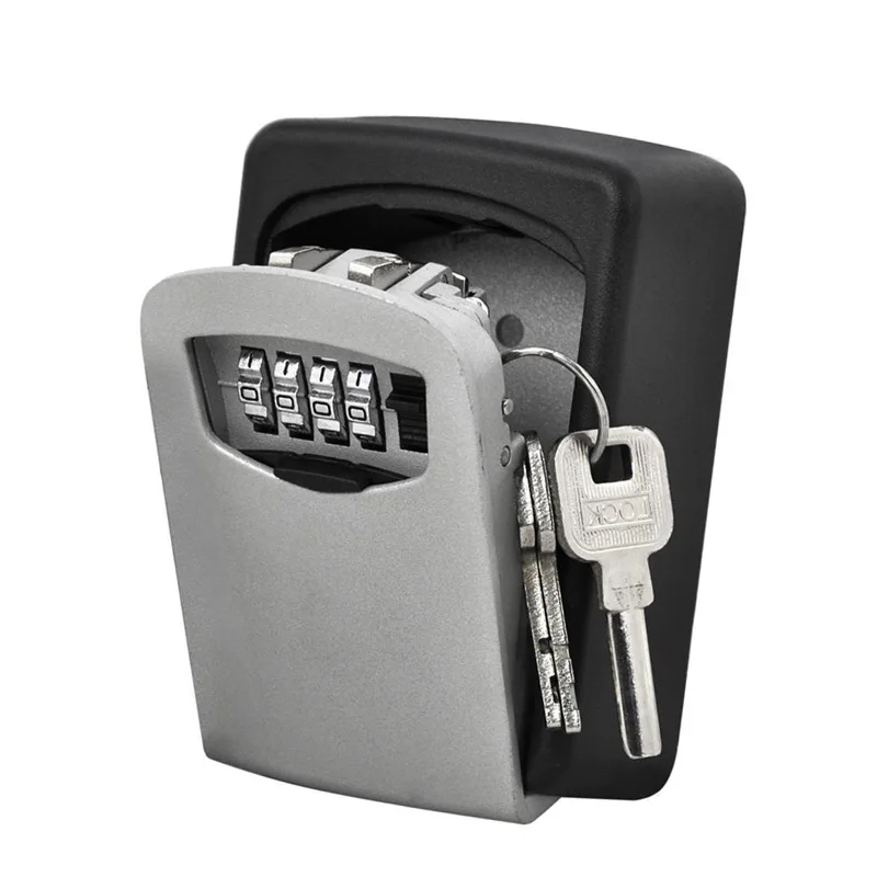 Ящик с замком для хранения ключей настенный держатель 4 значный комбинированный - Фото №1