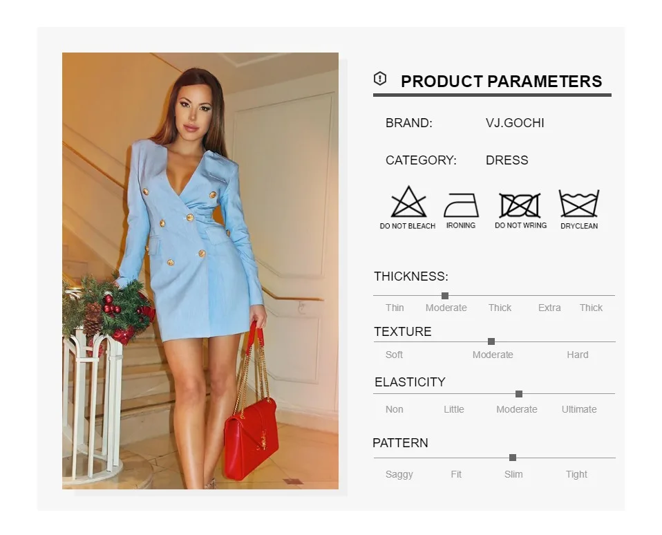 INVOGUE. IMVOGUE Новое поступление модные пуговицы Sexy V образным вырезом одежда с длинным рукавом одноцветное цвет Bodycon мини платье
