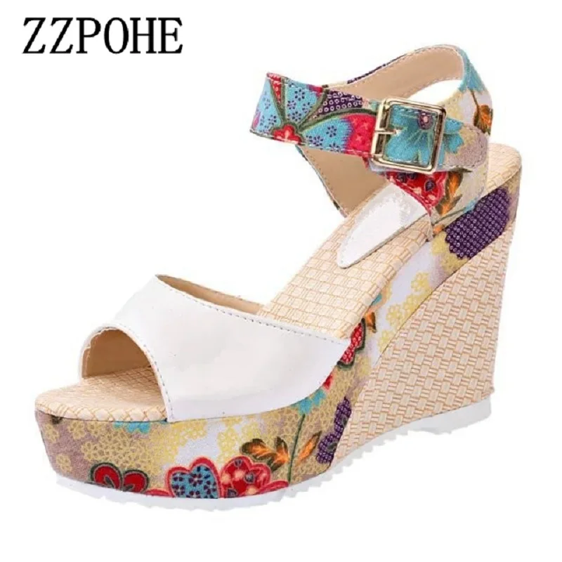 

ZZPOHE Women Sandals Summer New Woman Fashion Platform High Heels Open Toe Wedge Sandals Soft Leather Sexy Casual Female Shoes
