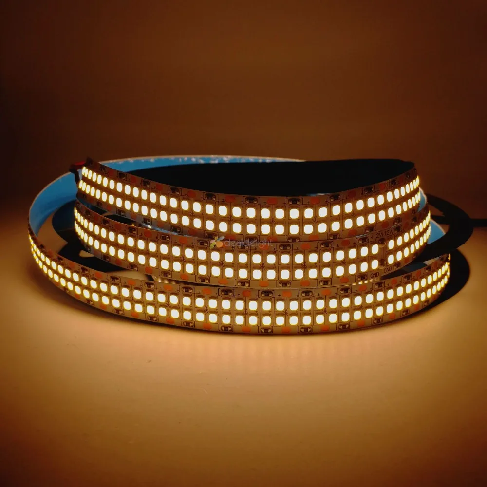 Светодиодный прожектор 5 м 2835 SMD 480/м гибкая двухрядная Светодиодная лента 12 В