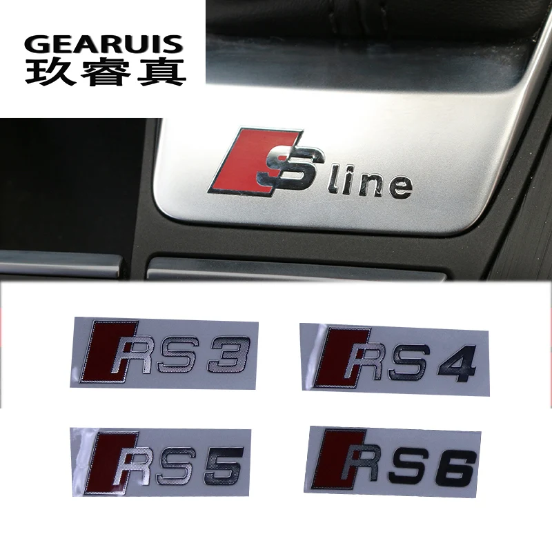 

6pcs Car styling Metal Car Door/window Emblem 3D Decoration S line RS3 RS4 RS5 R8 RS6 Stickers For Audi S Sports A3 A4 A5 A6 A8