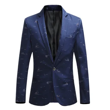 

Fashion Casual Leisure Suit Jacket Floral Printed Men Blazer Slim Fit Designs Stage Costumes For Singers Large Size M-6XL