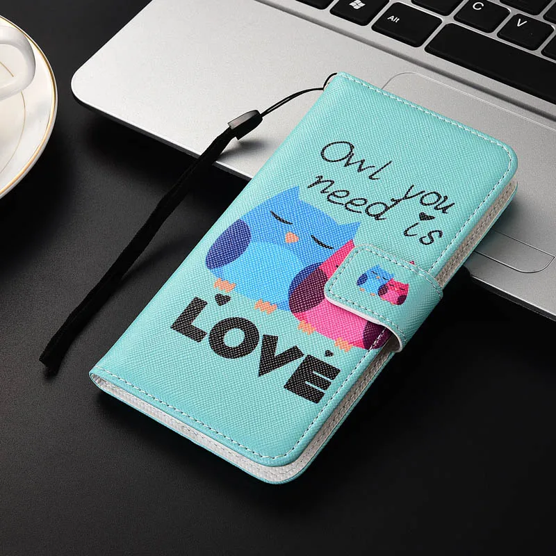 Для Digma HIT Q401 3g подставка для крышки корпуса Флип кожаный бумажник чехол с карманом для карт - Цвет: Love owls