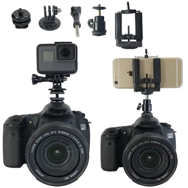 Ballhead Clamp Camera Mount Tripod Head Hot Shoe Adapter for Canon Nikon