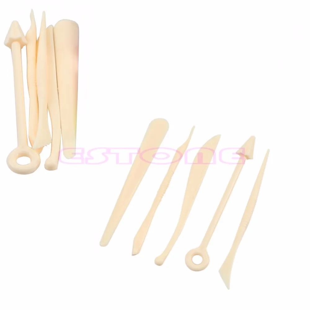 

New 5pcs Clay Sculpting Set Wax Carving Pottery Tools Shapers Polymer Modeling