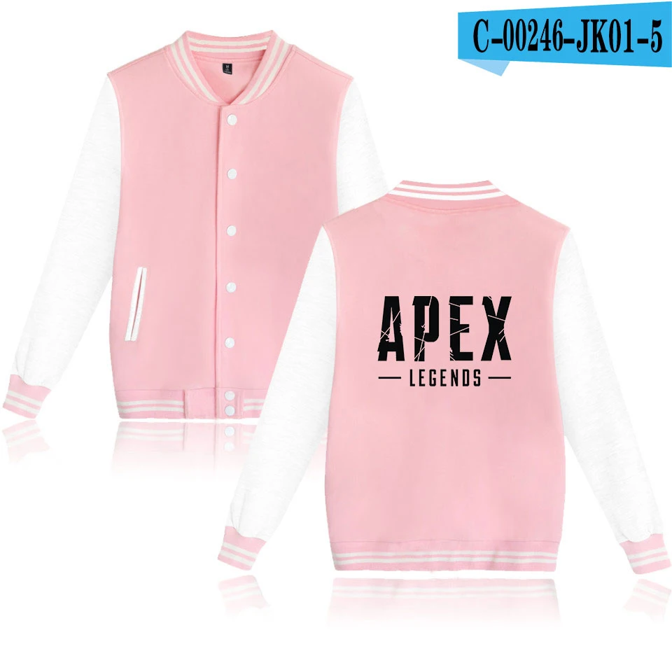 Apex Legends бейсбольная куртка с принтом, куртка-бомбер для мужчин, хлопок, уличная одежда с длинным рукавом, зимние мужские куртки - Цвет: pink