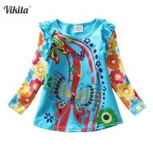 VIKITA футболки с длинными рукавами для девочек; roupa infantil; детская одежда принцессы с героями мультфильмов детские футболки топы; L3916 MIX