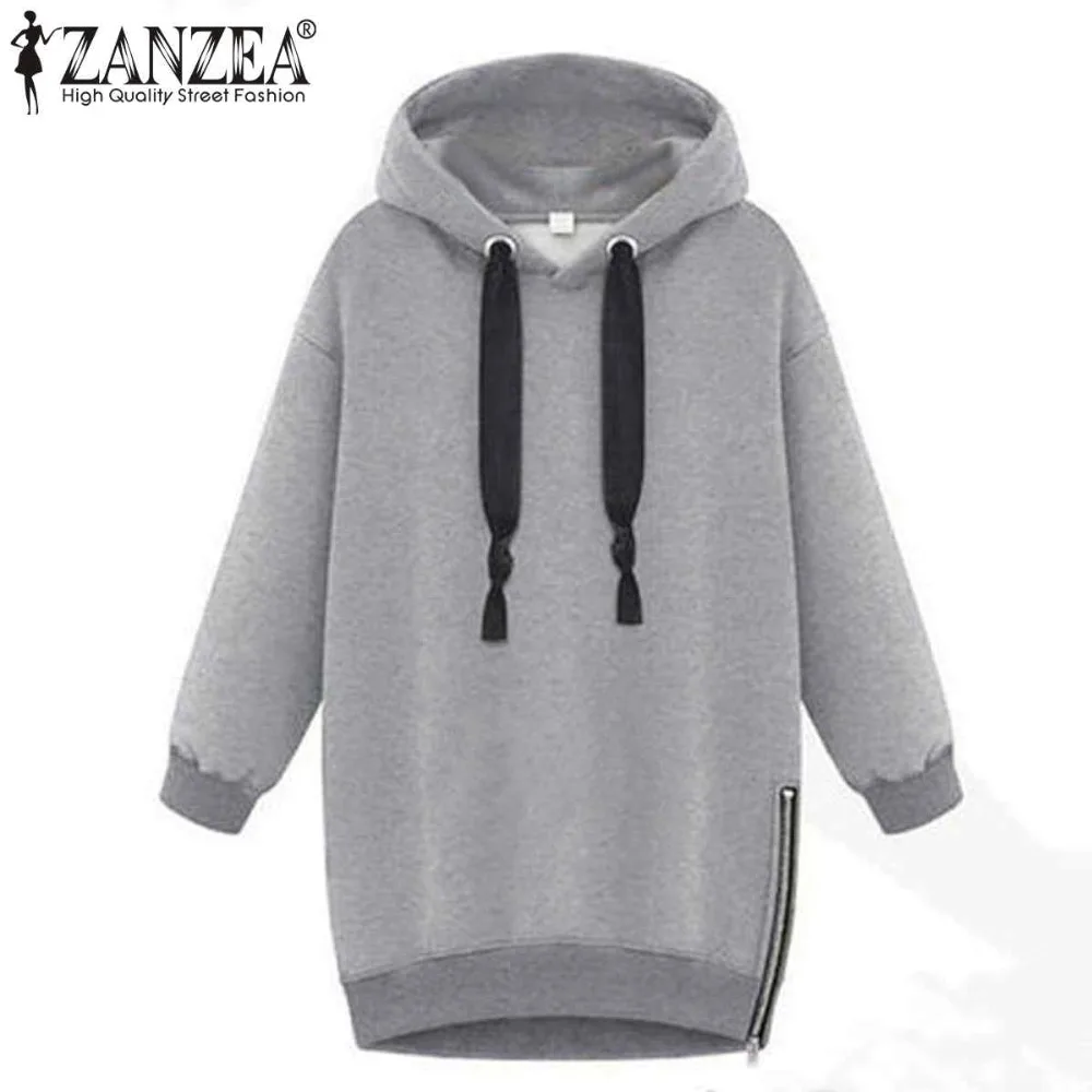 Womens Casual Velvet Long Sleeve Loose Hoodie Sweatshirt