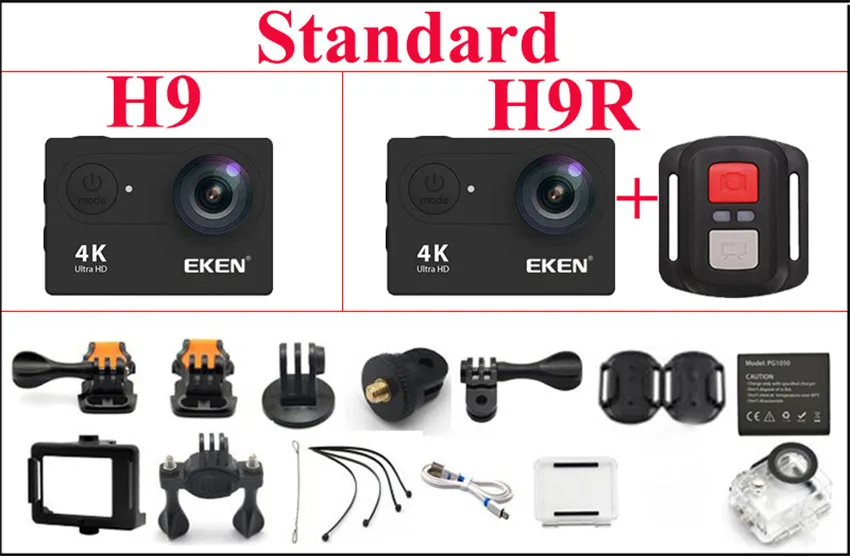 Экшн-камера eken H9R H9 Ultra HD 4 K, Спортивная видеокамера с дистанционным управлением, Wi-Fi, мини-камера на шлем go extreme pro, 2,0 дюймов, 170D для радиоуправляемого дрона