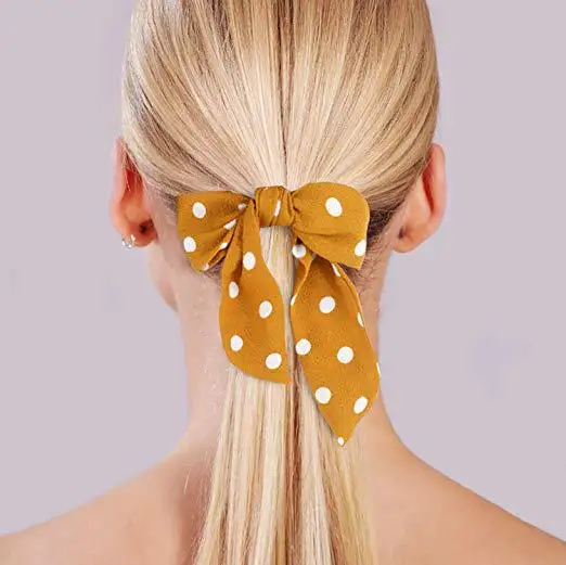 

sunshine Elastic Bow Scrunchies Women Headbands Hair Ties Stretch Ponytail Hair Rope Bands Hair Ring Girl Hair Accessories
