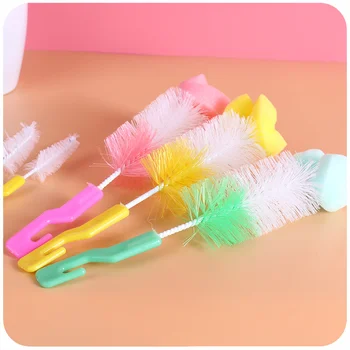 

2-piece Baby Bottle Brush Pacifier Cleaning Rotatable Sponge Nylon Brush Baby Milk Bottles Water Bottles Cleaning Tool