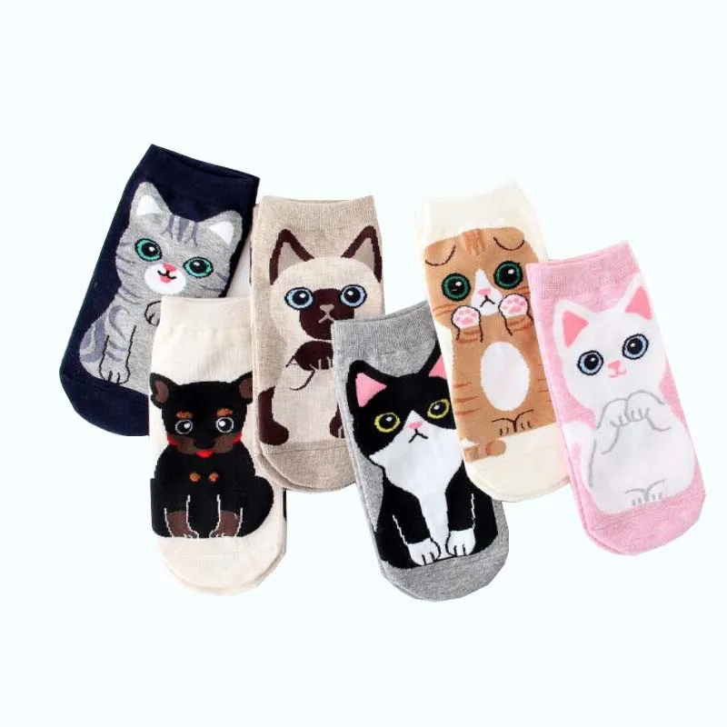 

New Arrival cartoon socks women spring summer and autumn colorful funny cotton sock women's ang lady animal short socks