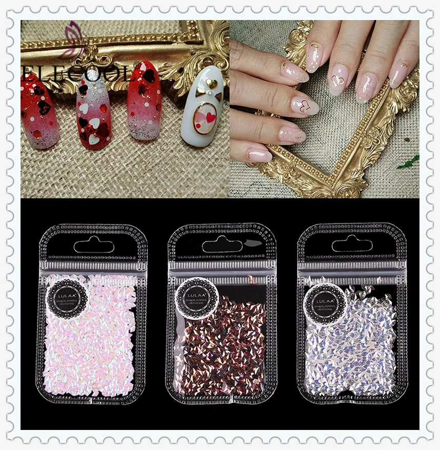 

ELECOOL 12Colors Flat Shaped Elongated Teardrop Rectangle Nail Rhinestones Crystal Strass 3D Charm Gems DIY Nail Art Decorations