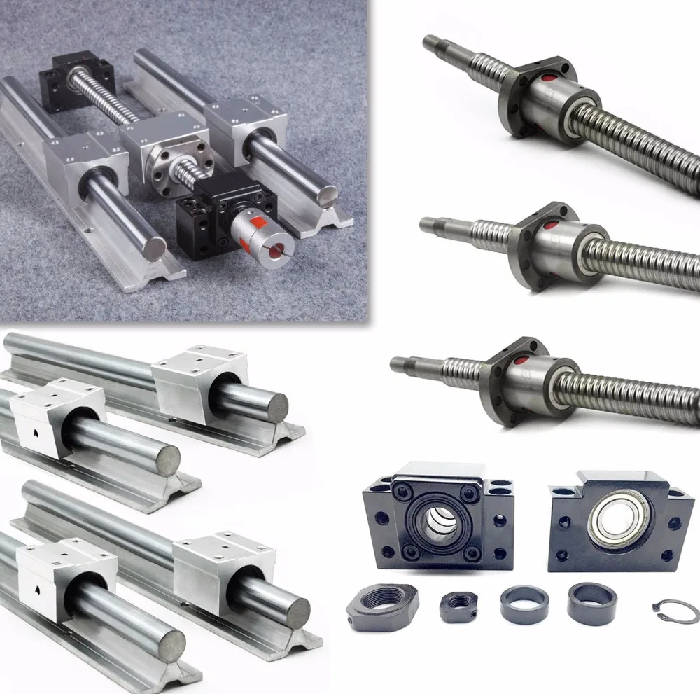 RM2005-350/1500/1500/1500 мм ballscrew SBR20 линейный рельс+ BK/BF15+ муфты