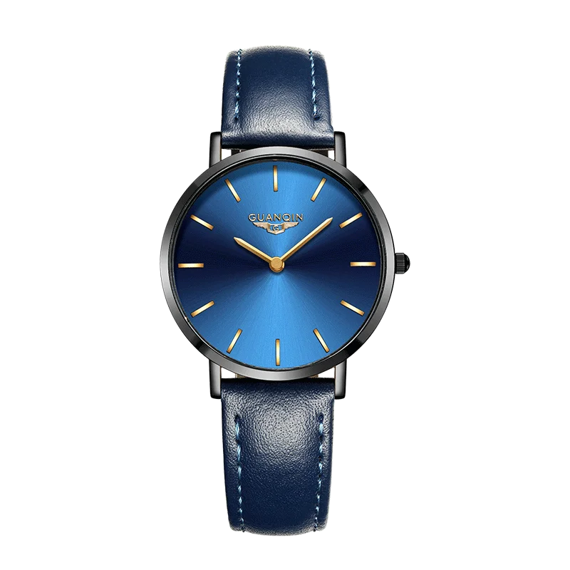 

GUANQIN GS19092 watch women luxury brand female Simple Design Ultra Thin Quartz Business Casual Waterproof Leather Wristwatch