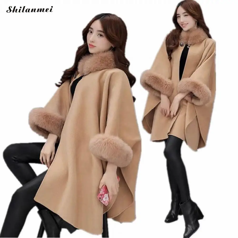 

Winter Coat Women Cardigan Poncho And Capes Womens Knitwear Women Manteau Femme Cloak Long Sleeve Womens Sweaters 2018 Winter