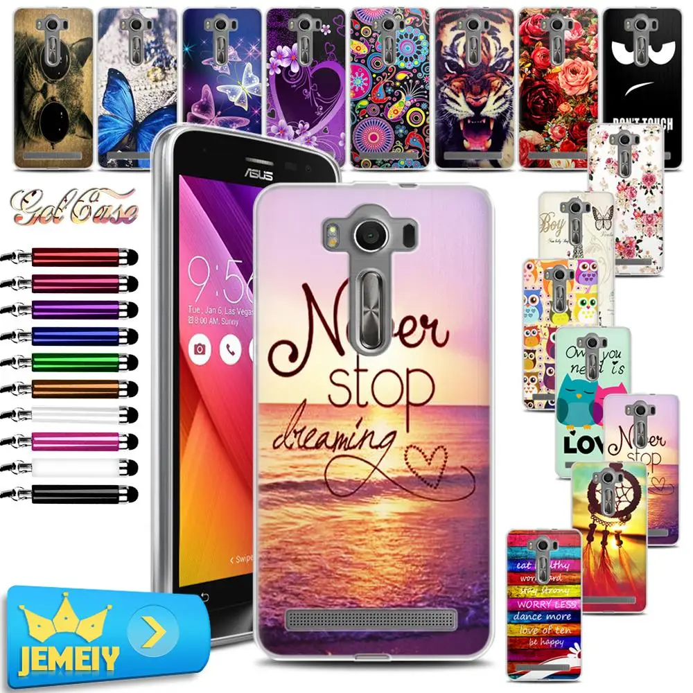 For Asus Zenfone 2 Laser ZE500KL ZE550KL ZE551ML/zenfone Go Max Zoom selfie Case TPU Gel Back Cover Soft Silicone Tempered Glass