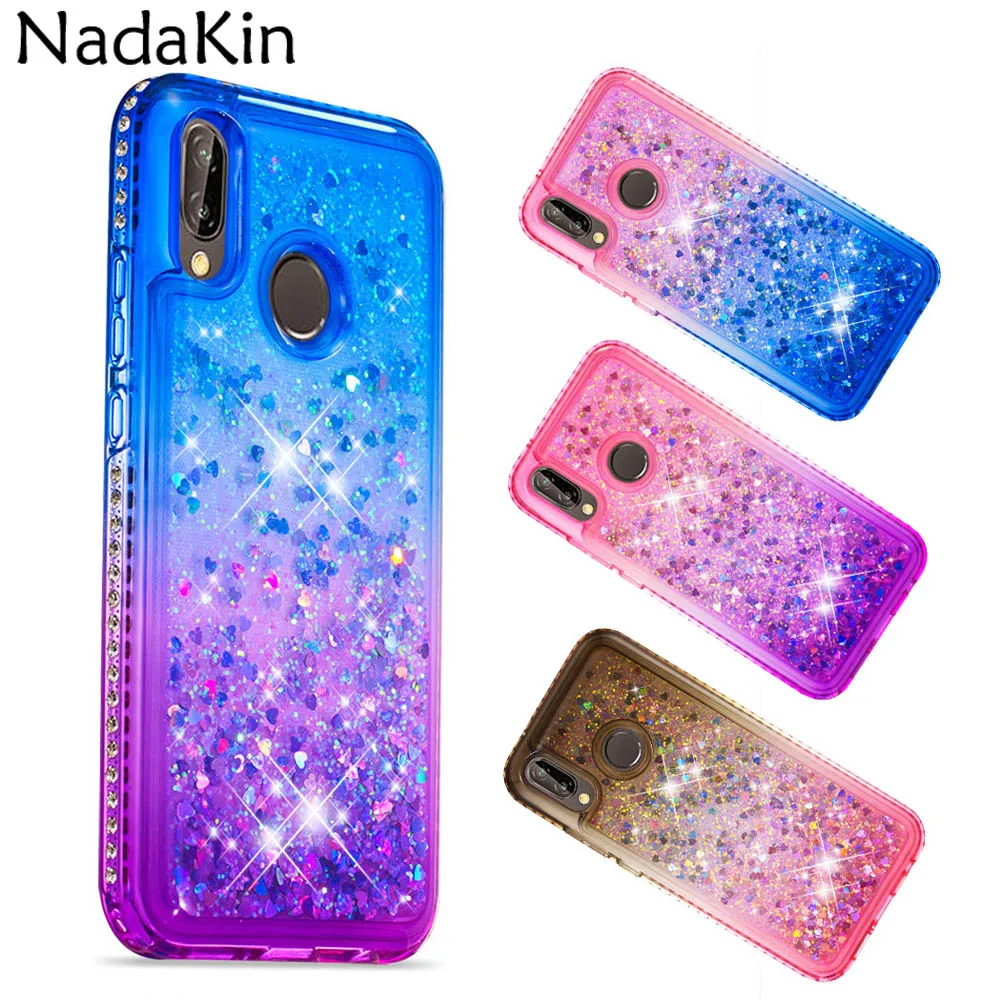 

For Huawei P20 Mate 20 Lite Honor 7A Pro Y5 Prime Y6 2018 P Smart Nova 3E Liquid Sand Gradient TPU Case Glitter Cover Shell