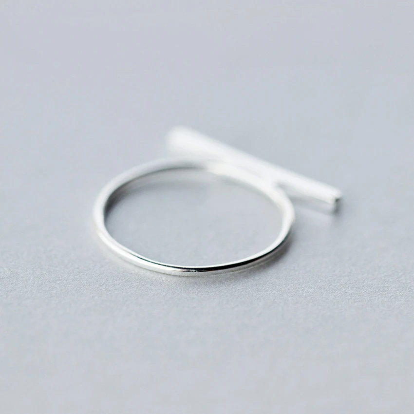 Kinitial Jewelry 925 Для мужчин геометрический Бар кольцо Крошечные площади бар Bijoux
