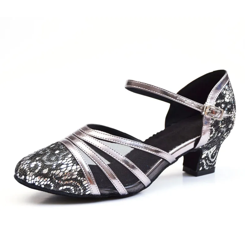 High Quality Ladies Women Tango Salsa Ballroom Latin Dance Shoes with Suede Sole 2 2.36 2.75 Inch Heels Sequin