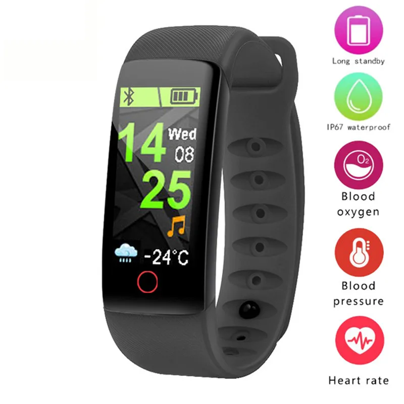Smart Watch Heart Rate Blood Pressure Monitoring fitness Bracelet Fitness Sports Passometer Color screen activity WtistBand | Электроника