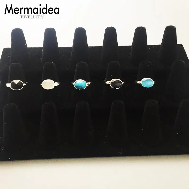 Серебряное оплеированное овальное кольцо с кристаллом открытым ртом и