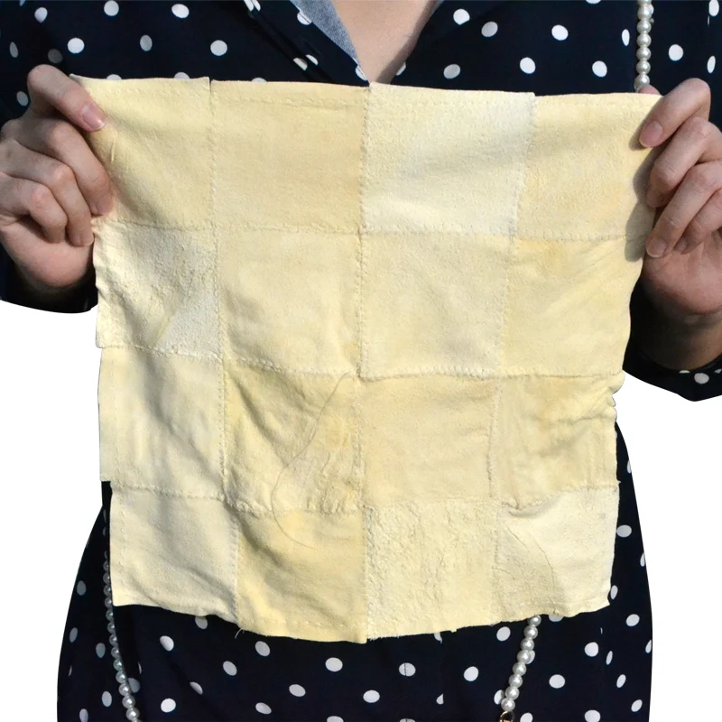 Autocare 1 Piece Car Patchwork Sheepskin Genuine Leather Chamois Cloth