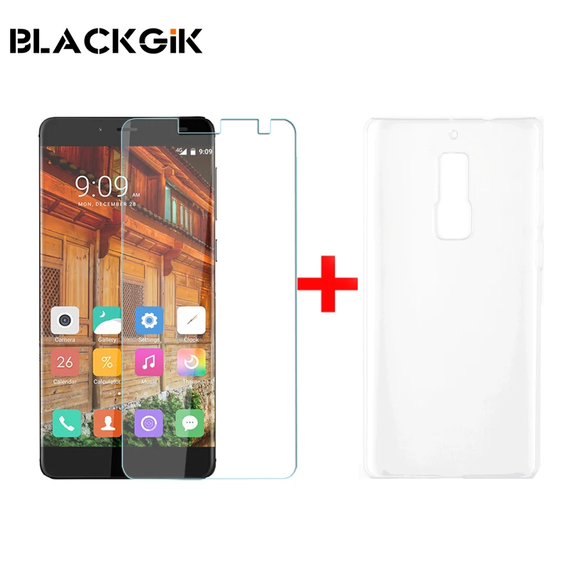 Elephone S3 Tempered Glass Film With Plastic Back Case Screen Protector Film and Hard Shell For